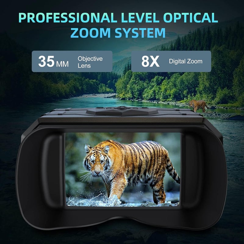 Anyork Night Vision Binoculars for Adults, 3.5'' HD Night Vision Goggles with 3000mAh Rechargeable Battery, 32GB TF Card for Photos and Videos, 8X Digital Zoom for Outdoor, Camping and Travel - Image 4